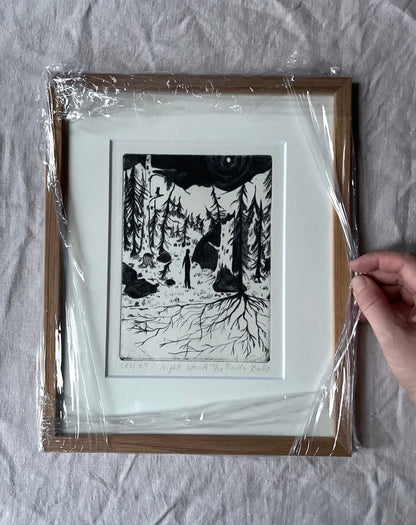 *Innrammet* Night Stroll - Originalt koldnålstrykk