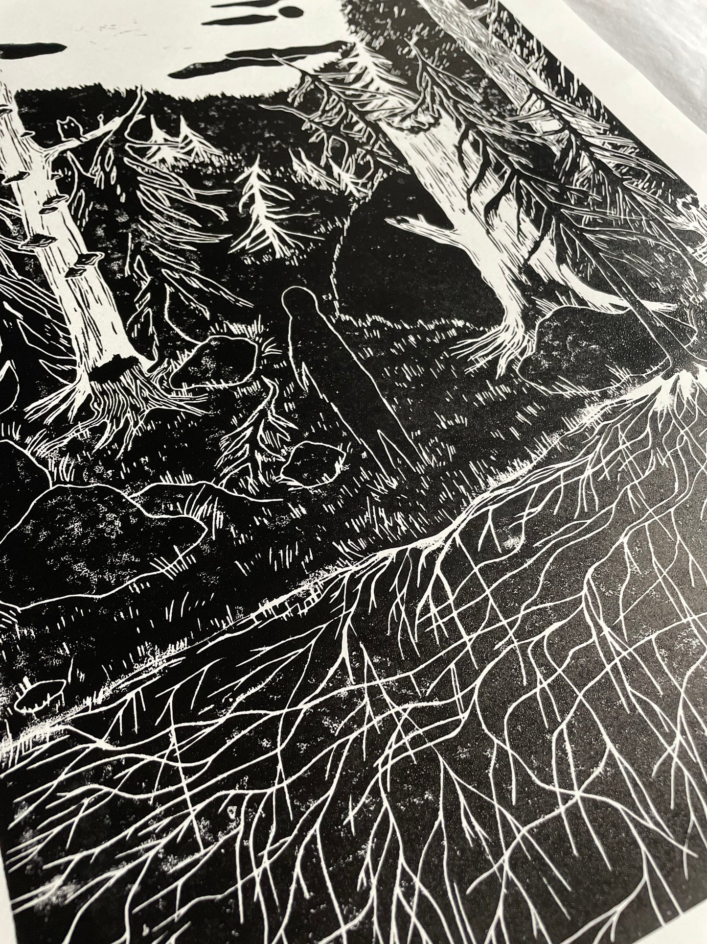 Night Stroll - Originalt linosnitt