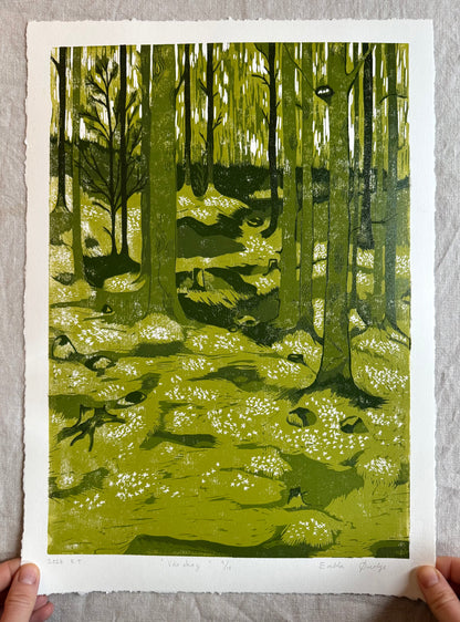 *Forhåndsbestilling* Vårskog - Originalt reduksjonstrykk med 5 lag