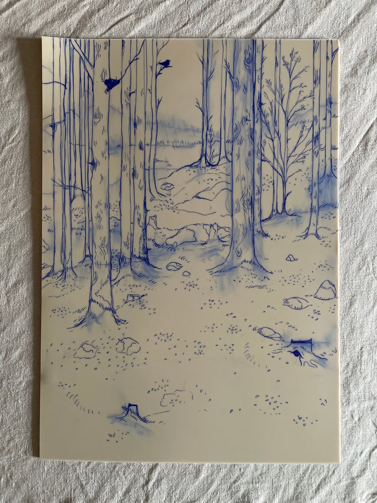 *Forhåndsbestilling* Vårskog - Originalt reduksjonstrykk med 5 lag