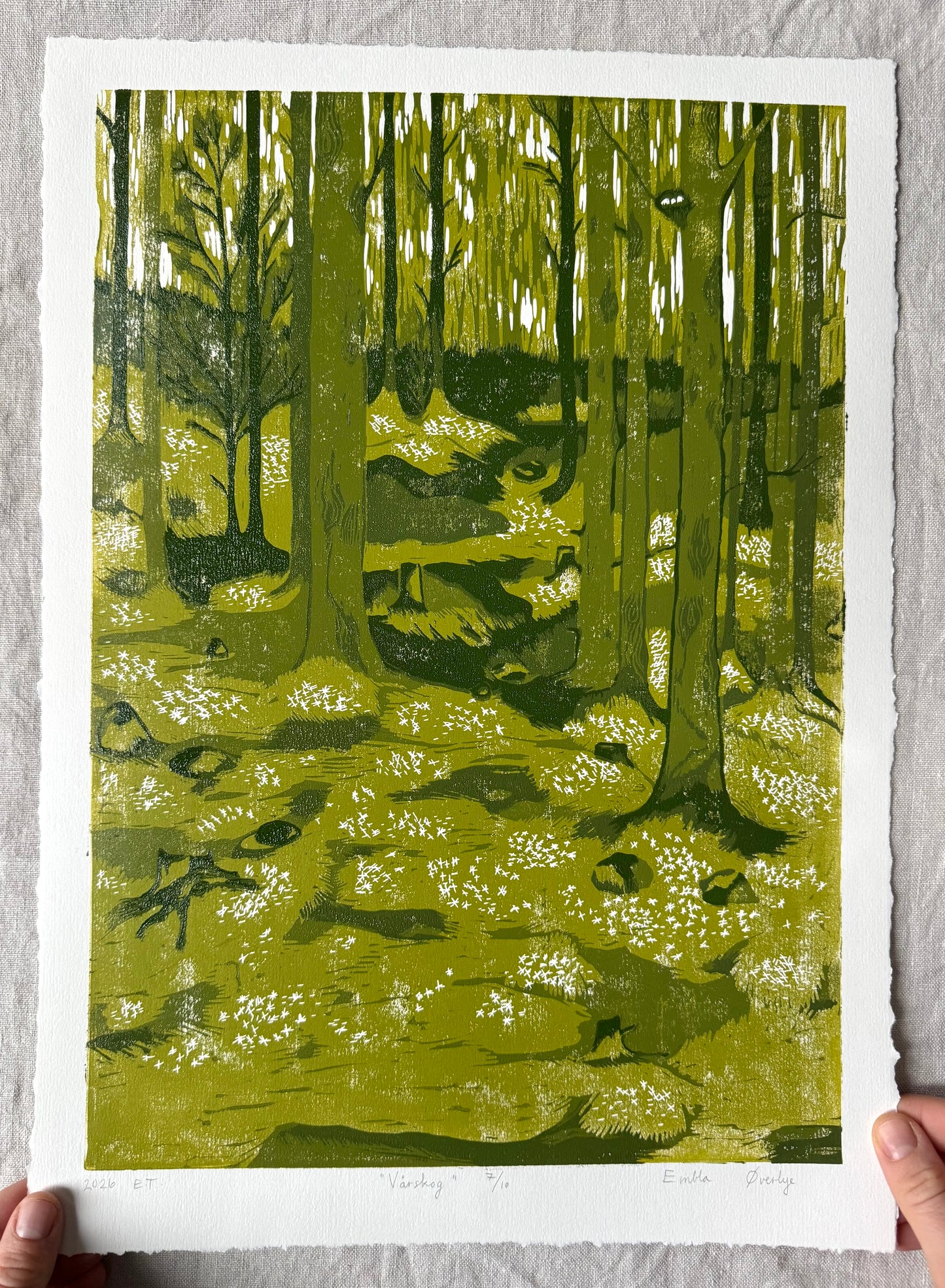 *Forhåndsbestilling* Vårskog - Originalt reduksjonstrykk med 5 lag
