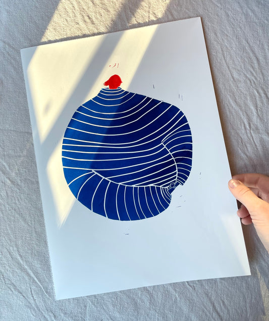 Kosegenser - flere farger - Originalt linosnitt