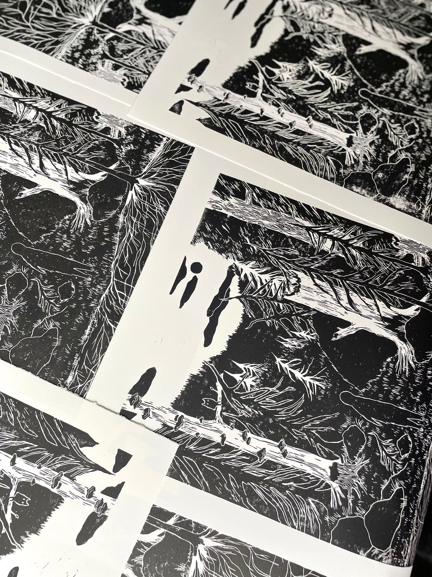 Night Stroll - Originalt linosnitt