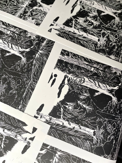 Night Stroll - Originalt linosnitt