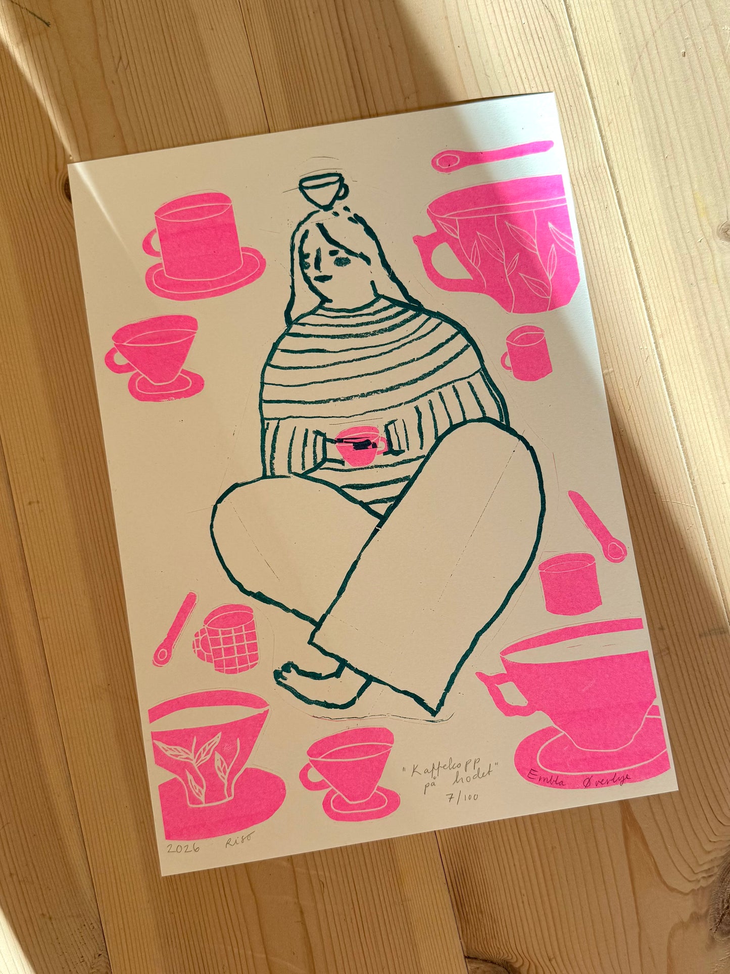 Kaffekopp/tekopp på hodet - Risotrykk