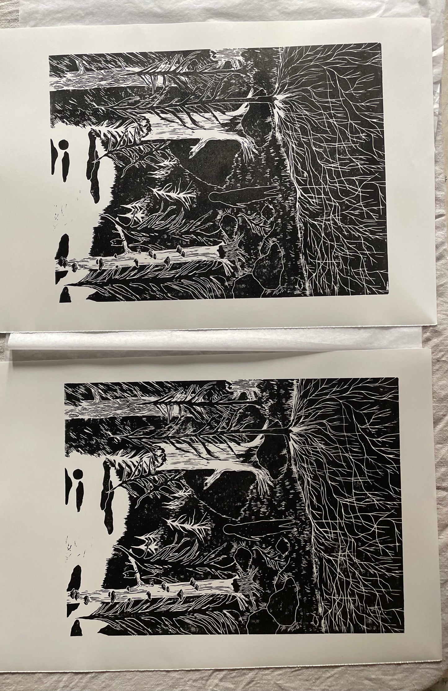 Night Stroll - Originalt linosnitt