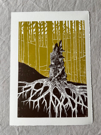 Stubben - Originalt linosnitt