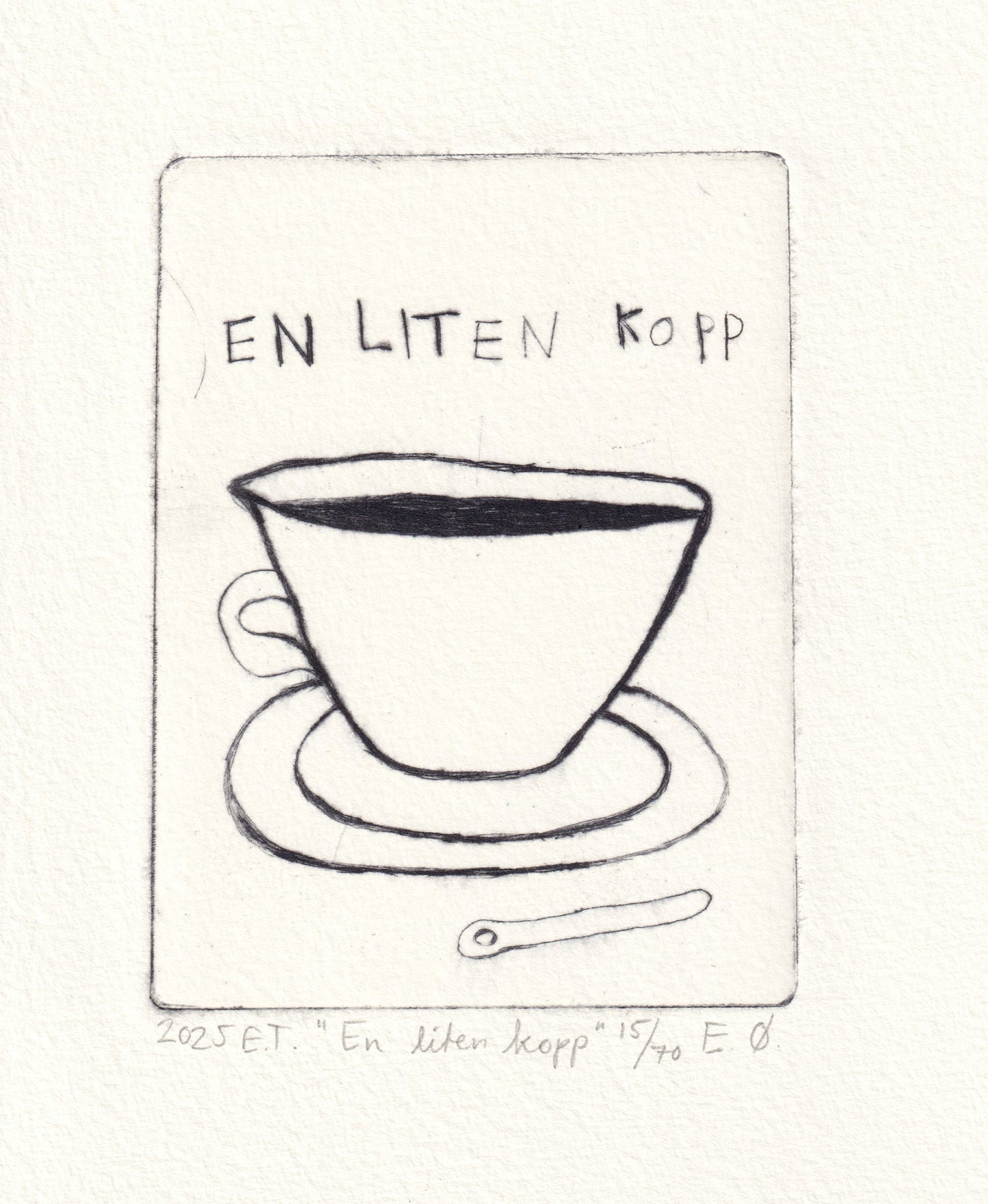 En liten kopp - Originalt koldnålstrykk
