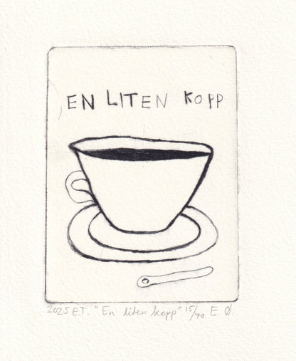 En liten kopp - Originalt koldnålstrykk