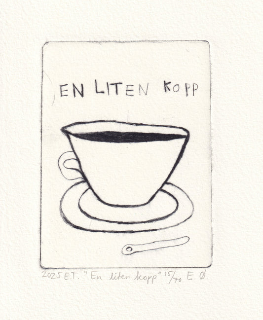 En liten kopp - Originalt koldnålstrykk