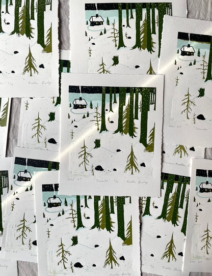 Desember - Originalt reduksjonstrykk med 5 lag