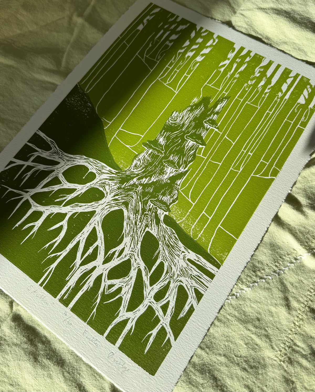 Stubben - Originalt linosnitt