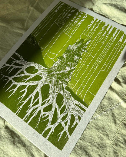 Stubben - Originalt linosnitt