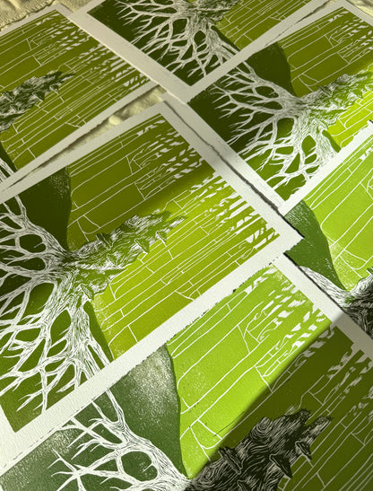 Stubben - Originalt linosnitt