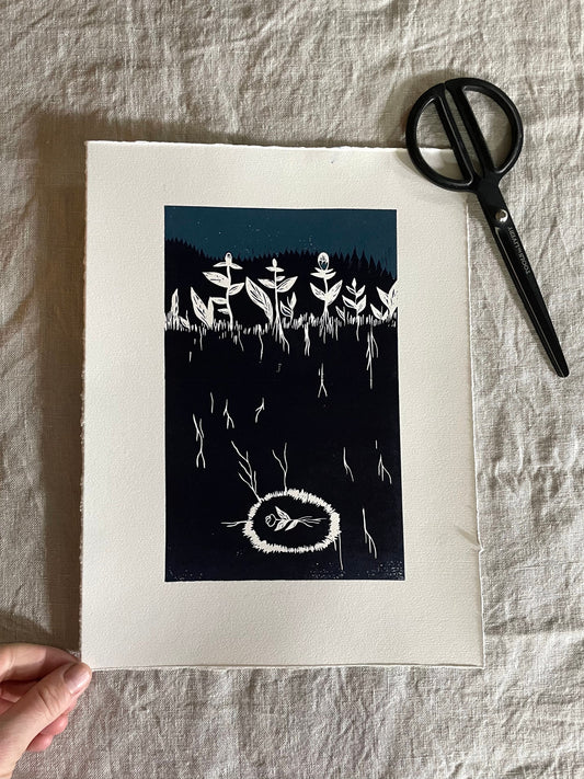 De gamle og de nye blomstene - Originalt reduksjonstrykk