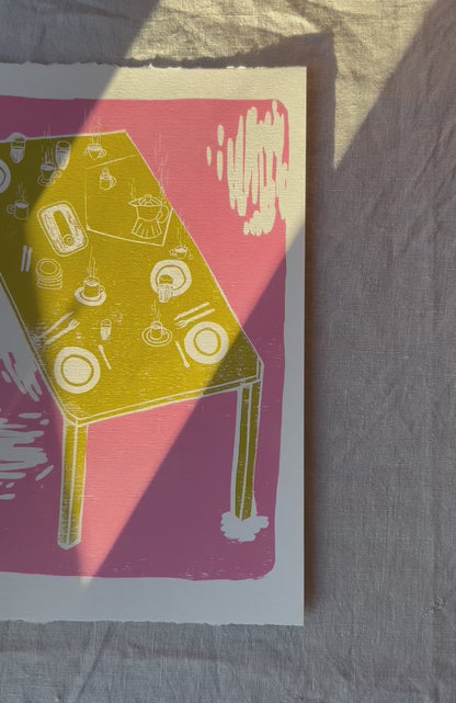 Rullekake - flere farger - Originalt linosnitt