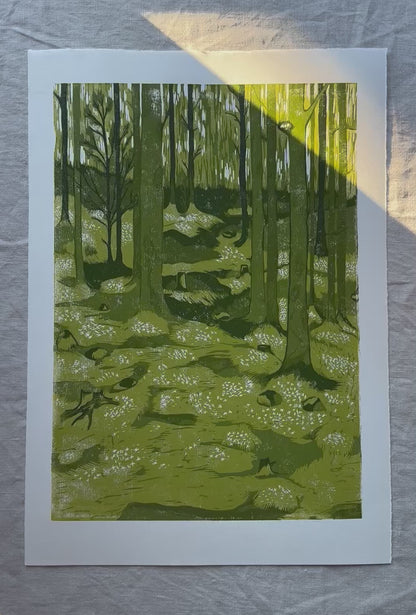 *Forhåndsbestilling* Vårskog - Originalt reduksjonstrykk med 5 lag
