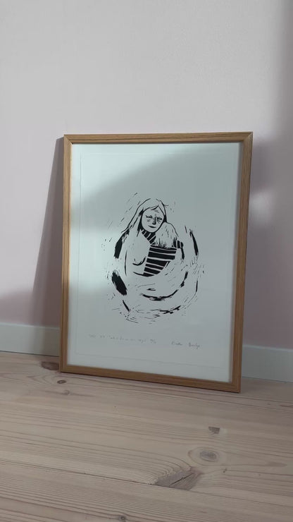 *Innrammet* Tenk å ha en som deg II - Originalt linosnitt