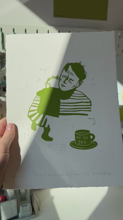 Tenk å ha en som deg (variasjon I) - Originalt linosnitt